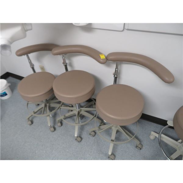 3-Beige Rolling Stool w/Swing Arm - 3 X $