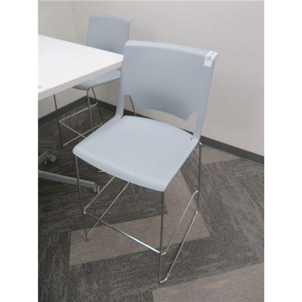 8-Grey Plastic/Chrome Stack Barstools - 8 X $