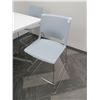 Image 1 : 8-Grey Plastic/Chrome Stack Barstools - 8 X $