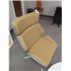 Image 1 : 2-Contemporary Tan/Grey Swivel Padded Chairs - 2 X $