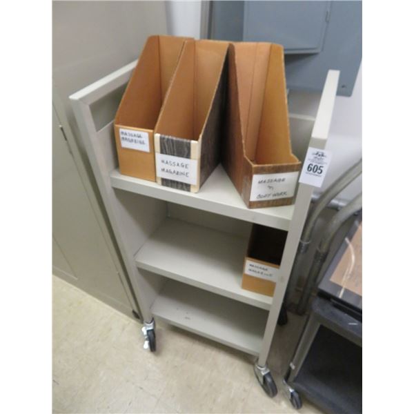 Metal 3 Shelf Book Cart