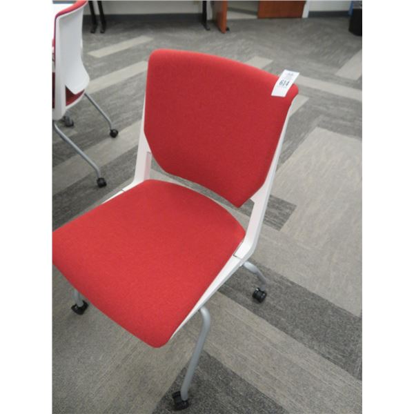 6-Red/White Rolling Chairs - 6 X $