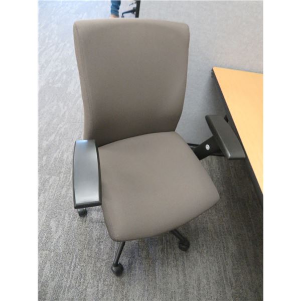 8-Grey Secretarial Arm Chairs - 8 X $