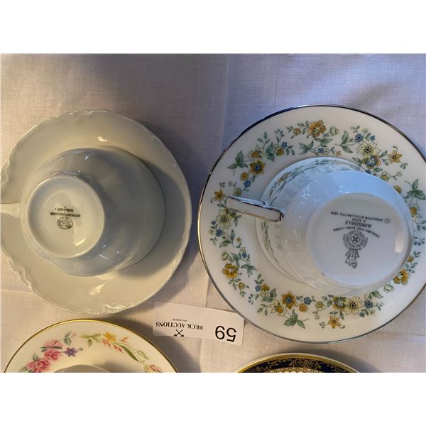 4 China Teacups Royal Graphton Royal Worchester Royal Doulton