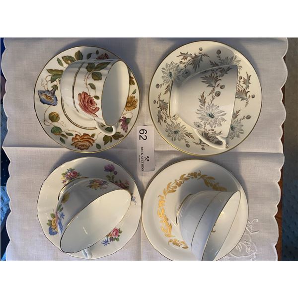 4 Tea Cups Adderley Royal Worchester
