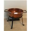 Image 1 : Victorian Copper Cauldron With Stand 15 Across 8H