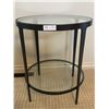 Image 1 : Modern Iron & Glass Side Table 21D x 25H