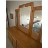 Image 1 : Huppe Oak Dresser  WIth Mirror 9 Drawers 68L x 18D x 19H