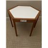 Image 1 : Teak Pentagon Side Table 17 x 19 x 14H
