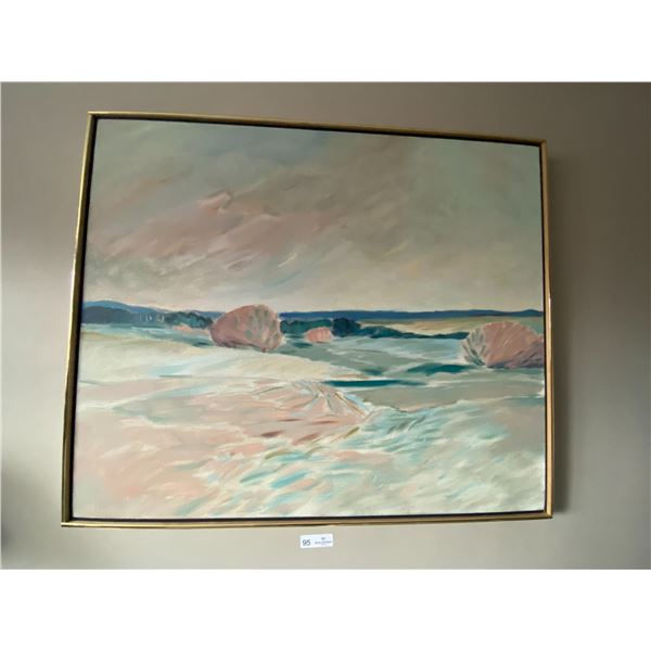 Oil On Canvas Pastel Painting 37 x 32