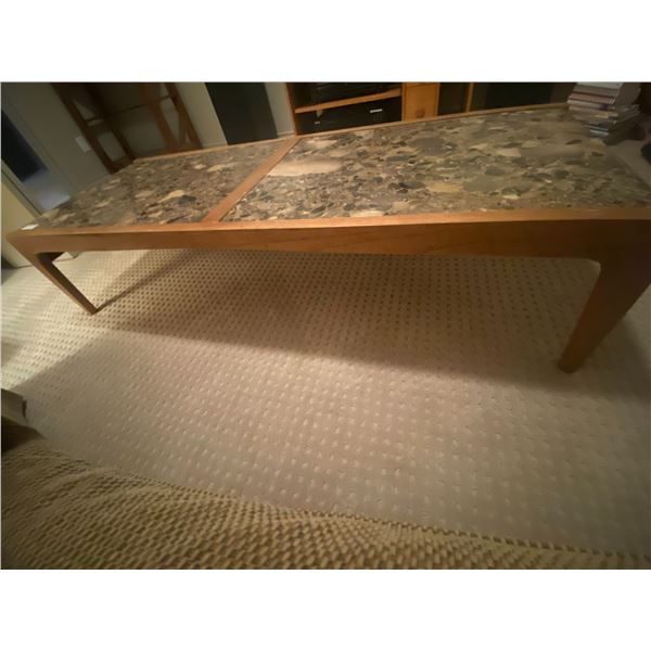 Marble Stone Top Coffee Table 59L x 24W 14H
