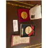 Image 1 : Gold Plated Greenwich Millennium Medallion and a Jasper Park Lodge ornament