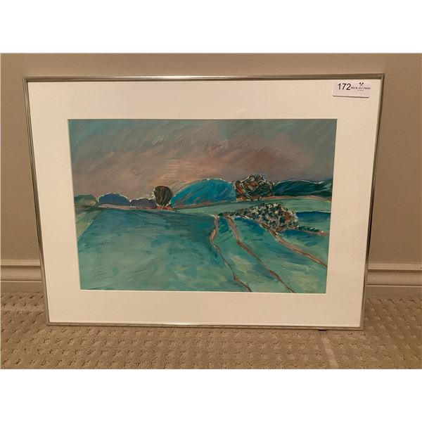 Lynn Moliv Field With A Pink Sky Oil On Paper 2004 26 x 20