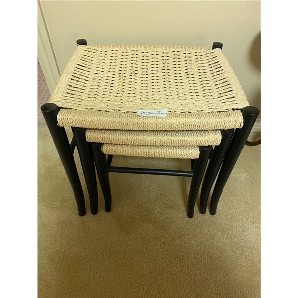 Stacking Wicker Stools 18H x 19L