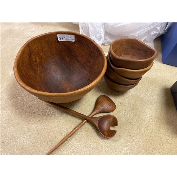 Wood Salad Bowl Set