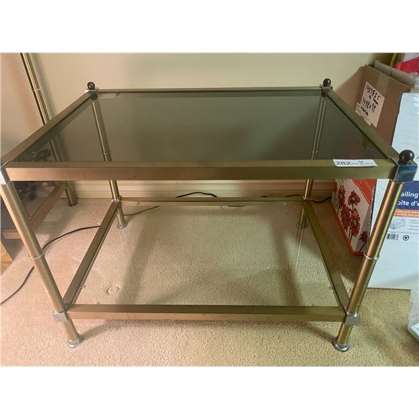 Brass Metal & Glass Table 28L 20D x 20H