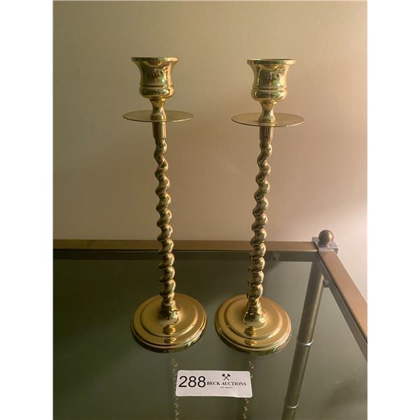 Brass Candlesticks 10"