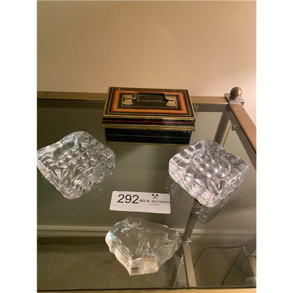 Crystal Tea Light Holders & Metal Box