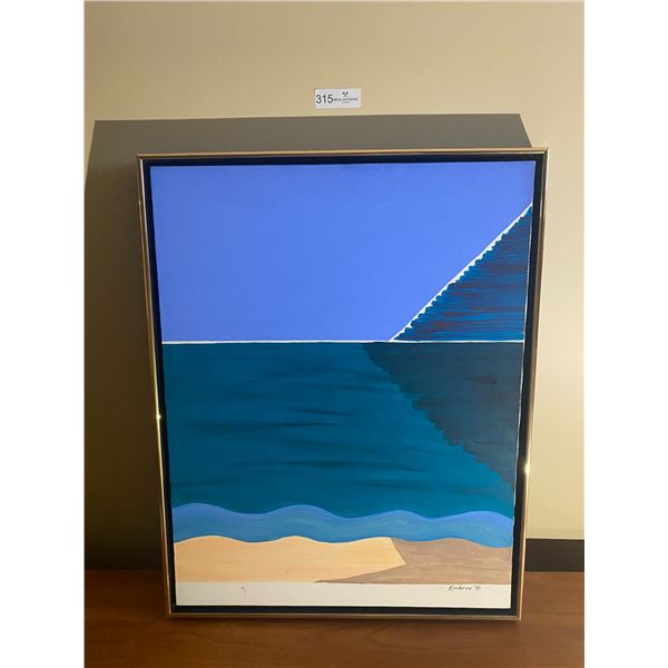 Vibrant Abstract Canvas Paiting By Embree 1993