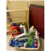 Image 2 : Folding Table &  Assortment of Laundry/Cleaning Supplies