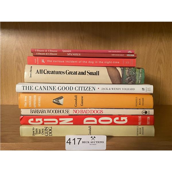 A handful of books on mans best friend;  Dogs and how to cope with the needs and wants