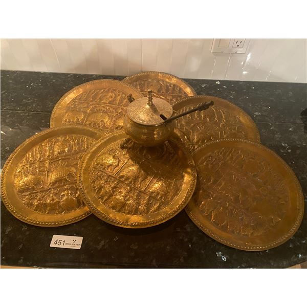 Cauldron WIth Stick Brass Plates