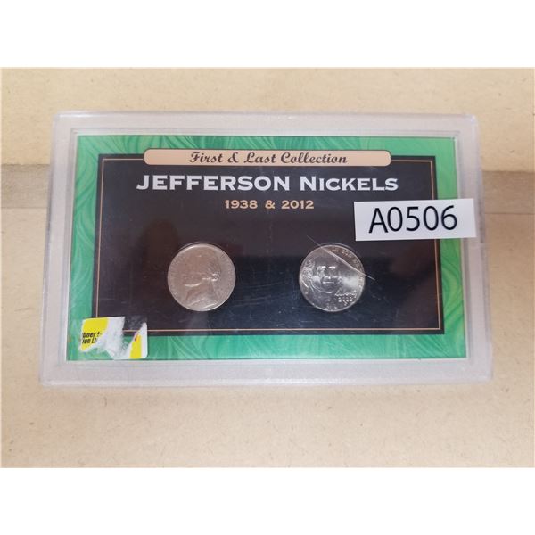 Jefferson Nickels 1938 & 2012 (A0506)