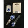 Image 1 : TORONTO MAPLE LEAFS WATCHES AND ZIPPO LOT