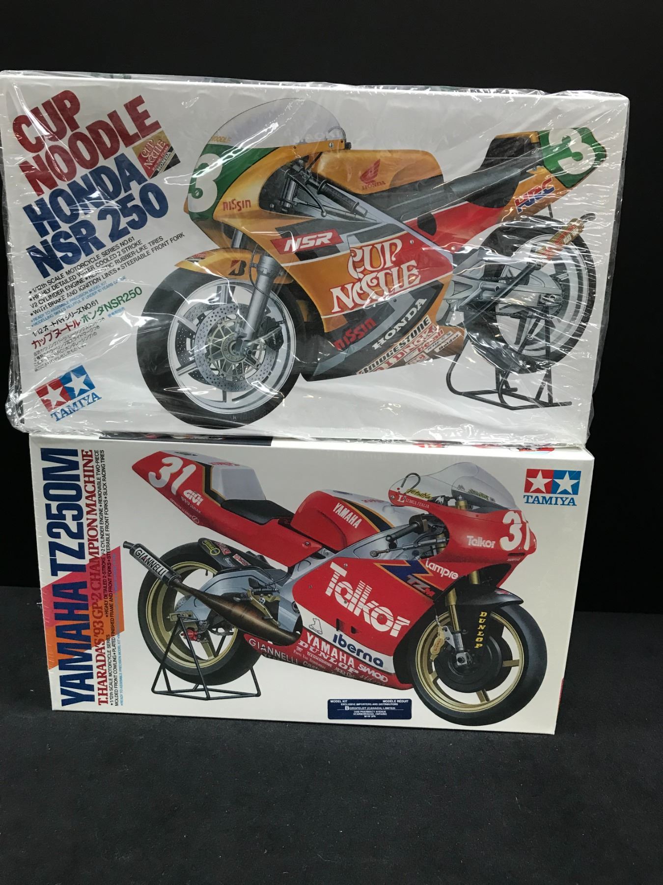 TWO SEALED TAMIYA MOTORCYCLE MODEL KITS