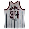 Image 1 : HAKEEM OLAJUWAN SIGNED HOUSTON ROCKETS HARDWOOD CLASSICS JERSEY (BECKETT COA)