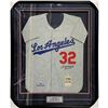 Image 1 : SANDY KOUFAX SIGNED AND CUSTOM FRAMED COOPERSTOWN L.A DODGERS JERSEY (BECKETT COA)