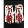 Image 1 : LARRY FITZGERALD DUAL SIGNED GAMES USED CUSTOM GLOVES WITH COA