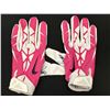 Image 1 : LARRY FITZGERALD DUAL SIGNED GAMES USED CUSTOM GLOVES WITH COA