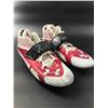 Image 1 : PATRICK PETERSON DUAL SIGNED GAME USED FOOTBALL CLEATS (CARDINALS COA)