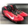Image 1 : LARRY FITZGERALD DUAL SIGNED GAME USED FOOTBALL CLEATS (CARDINALS COA)