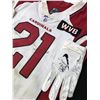 Image 2 : PATRICK PETERSON DUAL SIGNED GAME USED JERSEY AND GLOVES (CARDINALS COA)