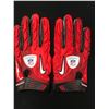 Image 1 : LARRY FITZGERALD DUAL SIGNED GAME USED FOOTBALL GLOVES (CARDINALS COA)