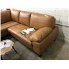 Image 2 : "Ivy + Bean Movie" Beans house- 2 piece leather sectional light brown sofa NEW no scratches!