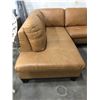Image 3 : "Ivy + Bean Movie" Beans house- 2 piece leather sectional light brown sofa NEW no scratches!