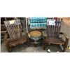 Image 1 : "Ivy + Bean Movie" - set of 2 lounge chairs and wine barrel side table