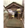 Image 1 : "Ivy + Bean Movie" dog poop yard - Fester wooden dog house ( Approx. 44 1/2 inches wide by 7 inches 