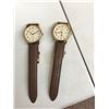 Image 1 : "IVY+Bean Movie" Set of 2 Timex Indiglo WR30M men's leather strap wristwatches