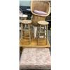 Image 1 : "Ivy + Bean Movie"  Large group of assorted furniture - includes wooden Bar stools, wicker chair, wi