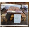 Image 1 : "Ivy + Bean Movie"  Bean's backyard - Picnic table with two Benches (Table approximately 5ft wide x 