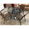 Image 2 : "Ivy + Bean Movie"  Bean's House - Set for four patio wicker and metal chair with round glass top ta