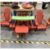 Image 1 : "Ivy + Bean Movie"  - Group of assorted sec dec kids furniture and props - include plastic picknick 
