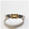 Image 1 : $120 Silver Genuine Emerald Cut Citrine Ring