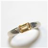 Image 2 : $120 Silver Genuine Emerald Cut Citrine Ring