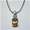 Image 3 : Two Pairs of $240 Silver Citrine With 3 Diamond 18" Necklace