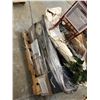 Image 2 : Pallet of misc. set dec items - includes kids furniture/ push mower/ jars w/ hardware/ wooden toolbo